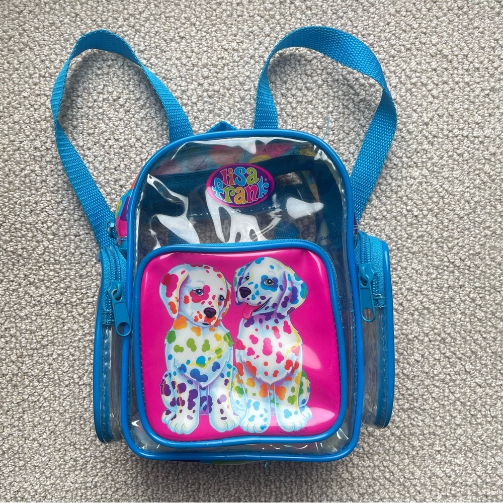 Lisa Frank Spotty Dotty Dalmatian Dog Puppy Clear Mini Backpack Polka Dots FLAWS